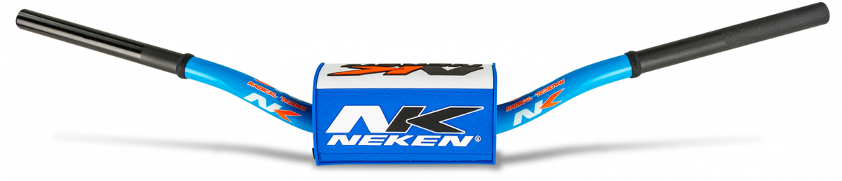 Neken Radical Design Handlebar 85cc Low (Conical Design/Length 754mm/Height 102mm/Sweep 70mm) Blue/White w/Light Blue Pad