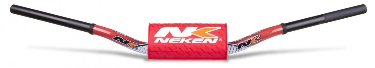 Neken Radical Design Handlebar Trail (OS Bar/Length 824mm/Height 126mm/Sweep 67mm) White/Red w/Red Pad