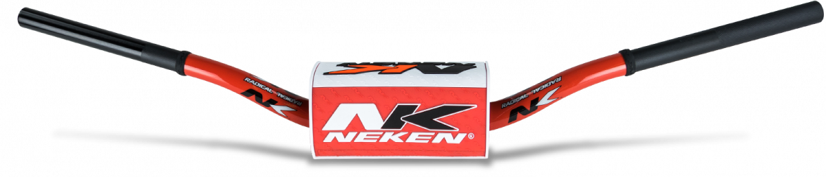 Neken Radical Design Handlebar (Conical Design/Length 820mm/Height 110mm/Sweep 73mm) Red w/Red/White Pad