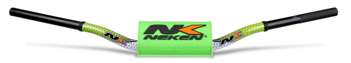 Neken Radical Design Handlebar RMZ (Conical Design/Length 814mm/Height 112mm/Sweep 76mm) White/Green w/Fluro Green Pad