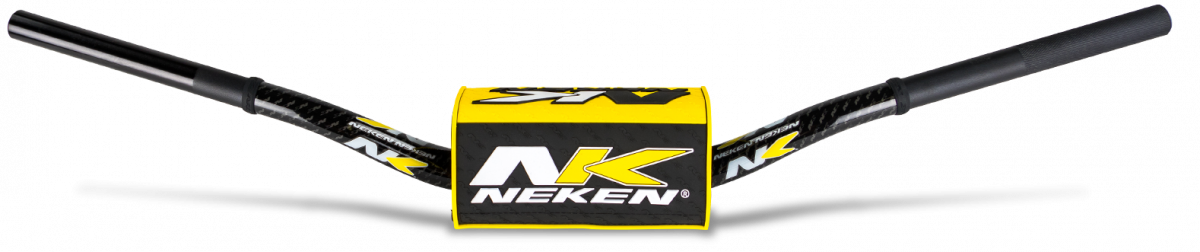 Neken SFH Handlebar (Smooth Feeling/Length 820mm/Height 118mm/Sweep 74mm) Black w/Yellow/Black Pad