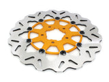 GBrakes GB-GBDU006 11.8" Front Wave Floating Disc Rotor w/Gold Carrier for Harley-Davidson Dyna 06-17/Softail 15-Up/Sportster 14-21 & some Touring 08-23