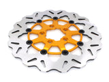 GBrakes GB-GBDU006 11.8" Front Wave Floating Disc Rotor w/Gold Carrier for Harley-Davidson Dyna 06-17/Softail 15-Up/Sportster 14-21 & some Touring 08-23