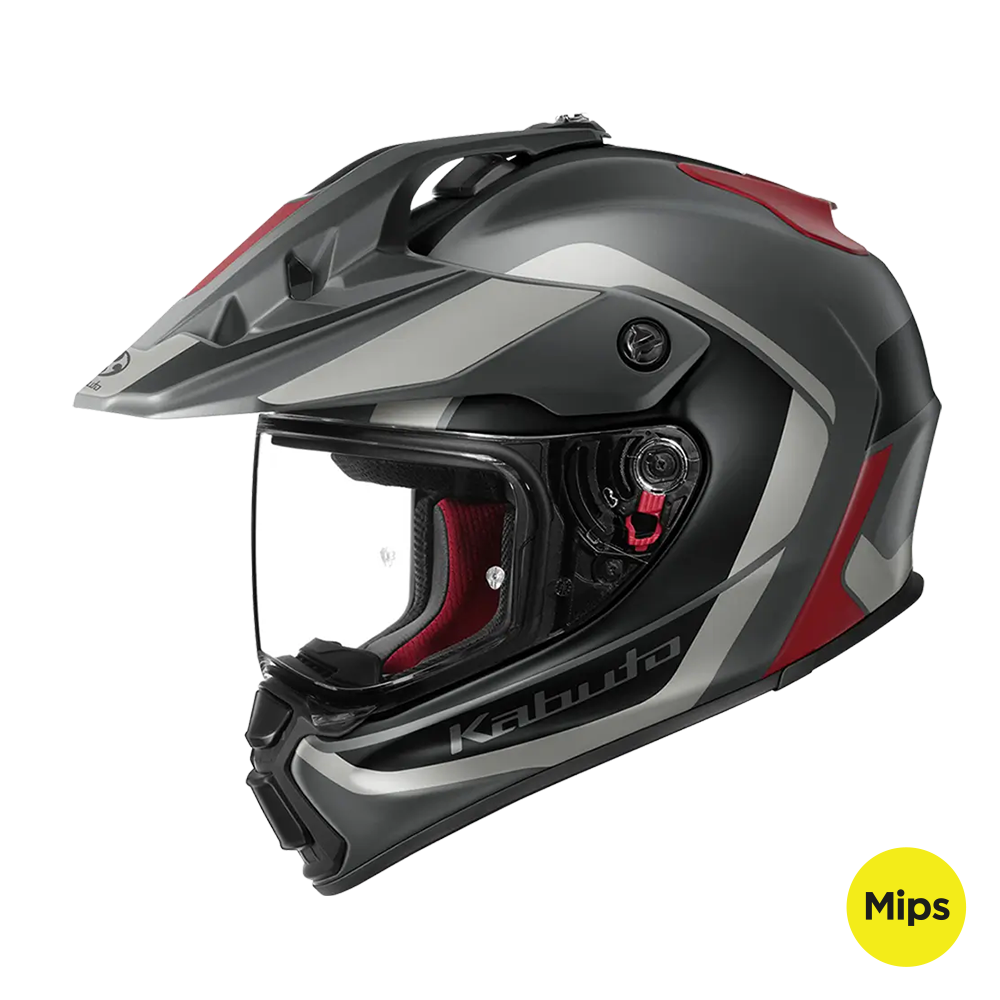 Kabuto Geosys GT MIPS Block Gunmetal Red Helmet
