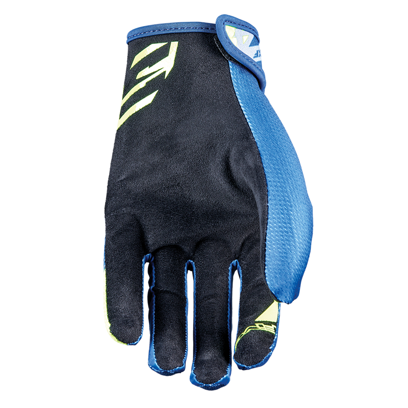 Five MXF 4 Scrub Blue/Fluro Yellow Gloves