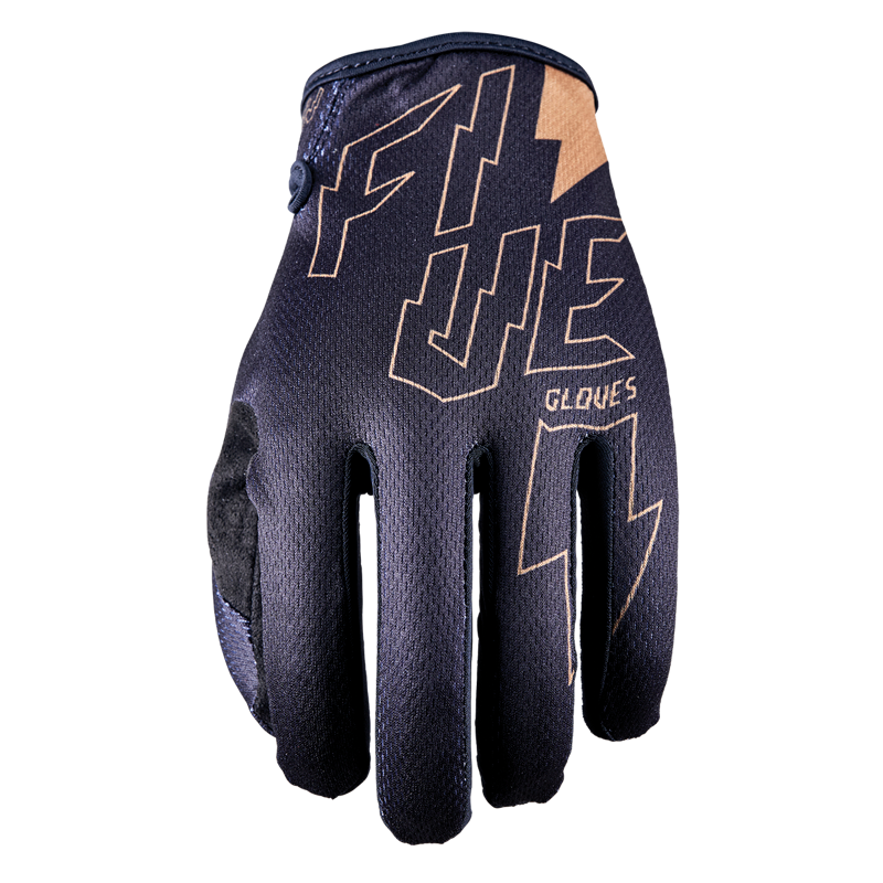 Five MXF 4 Thunderbolt Black Gloves