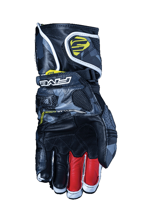 Five RFX1 Replica Camo/Fluro Yellow Gloves