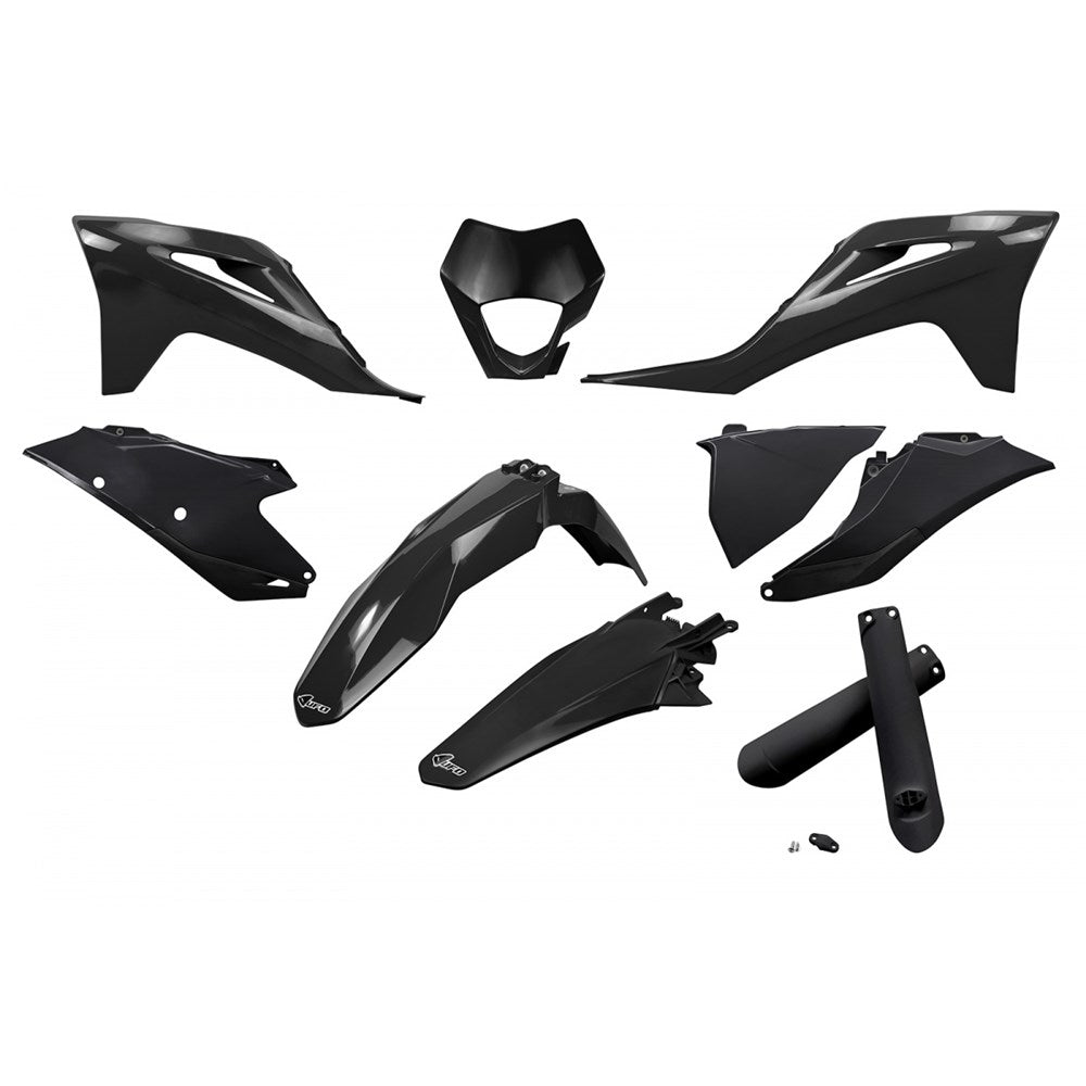 UFO Full Plastics Kit Black w/Headlight Shroud for Gas Gas EC 250/EC 250F/EC 300/EC 350F 21-23