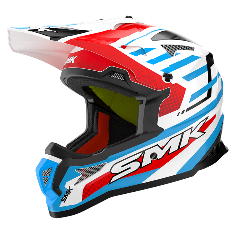 SMK Allterra Bulldozer MA153 Matte White/Blue/Red Helmet