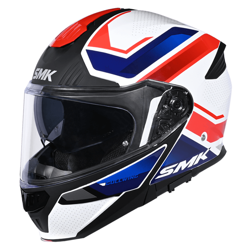 SMK Gullwing Supertour MA153 Matte White/Blue/Red Helmet