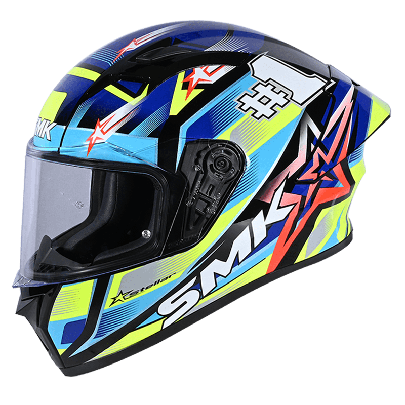 SMK Stellar Sport Uno GL263 Black/Grey/Red Helmet