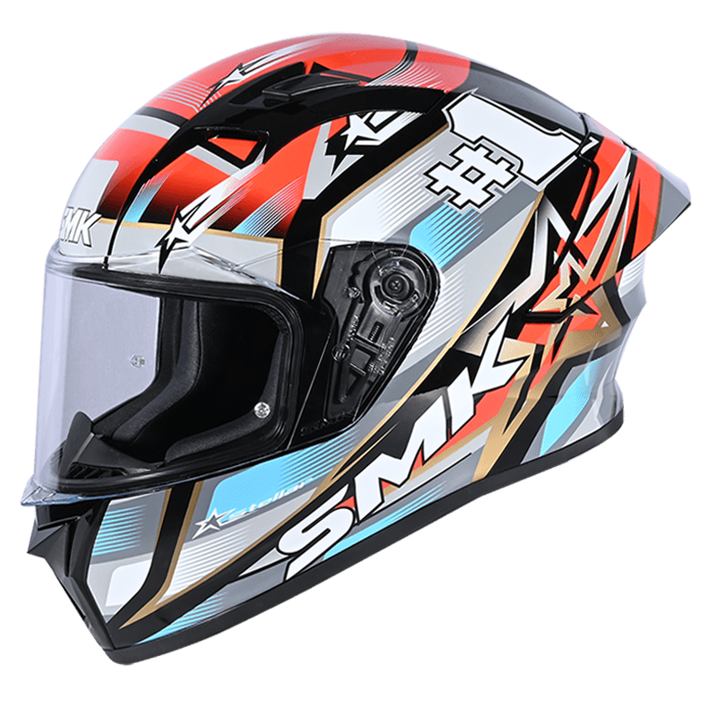 SMK Stellar Sport Uno GL254 Black/Blue/Yellow Helmet