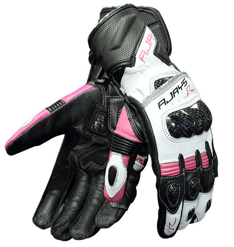 Rjays Long Cobra 2 Carbon Black/Pink/White Womens Gloves - EasyR