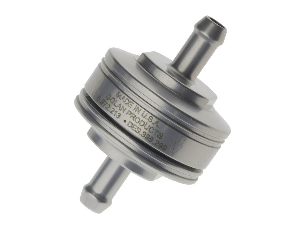 Golan Products Inc GP-70-250C-A Washable Super Mini Inline Fuel Filter 1/4" Hose x 0.675" Long Billet Aluminium