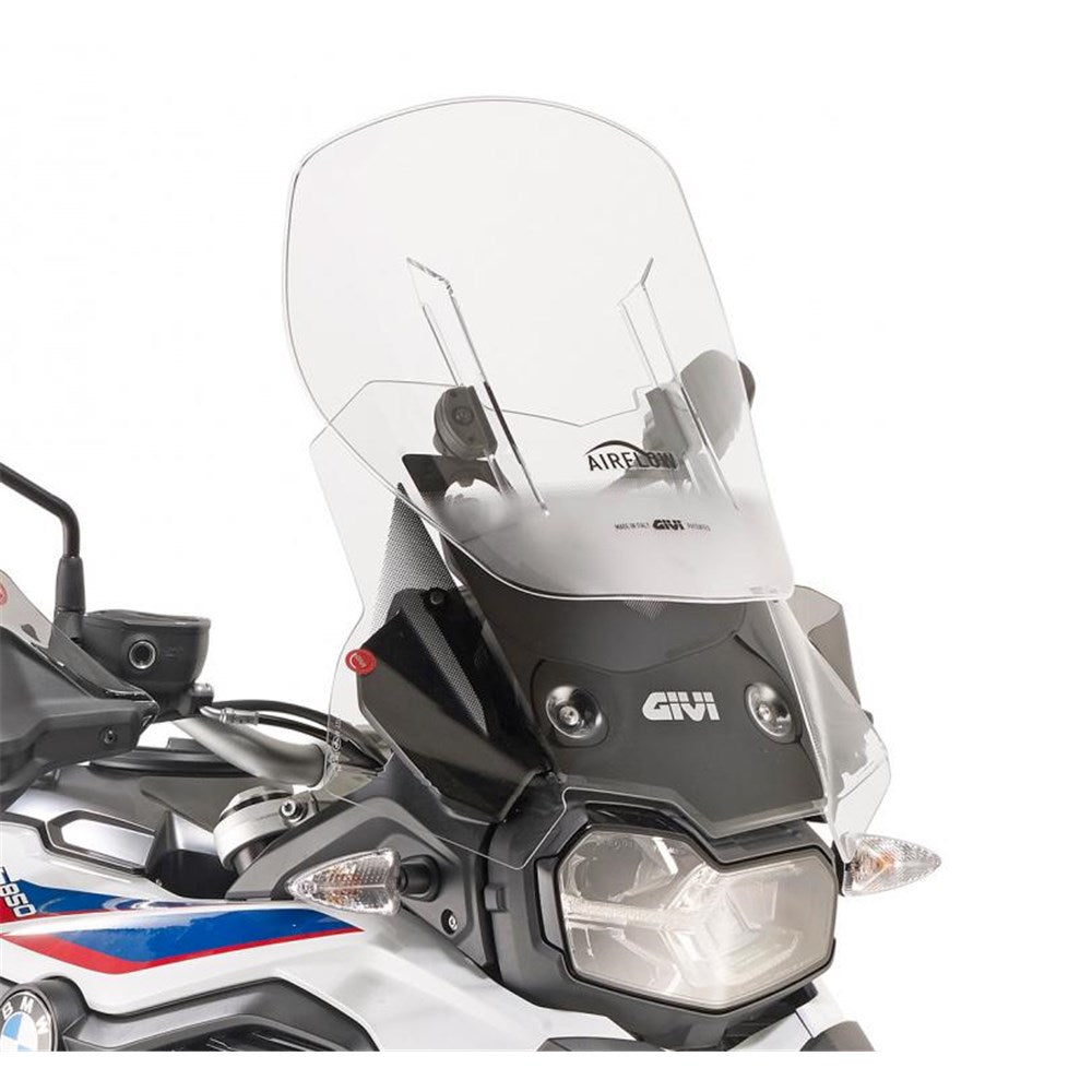 Givi GVAF5127B Airflow Sliding Clear Windshield (Maximum 59 x 49cm & 12cm travel) for BMW F 750 GS 18-23/F 800 GS 24-25/F 850 GS 18-23