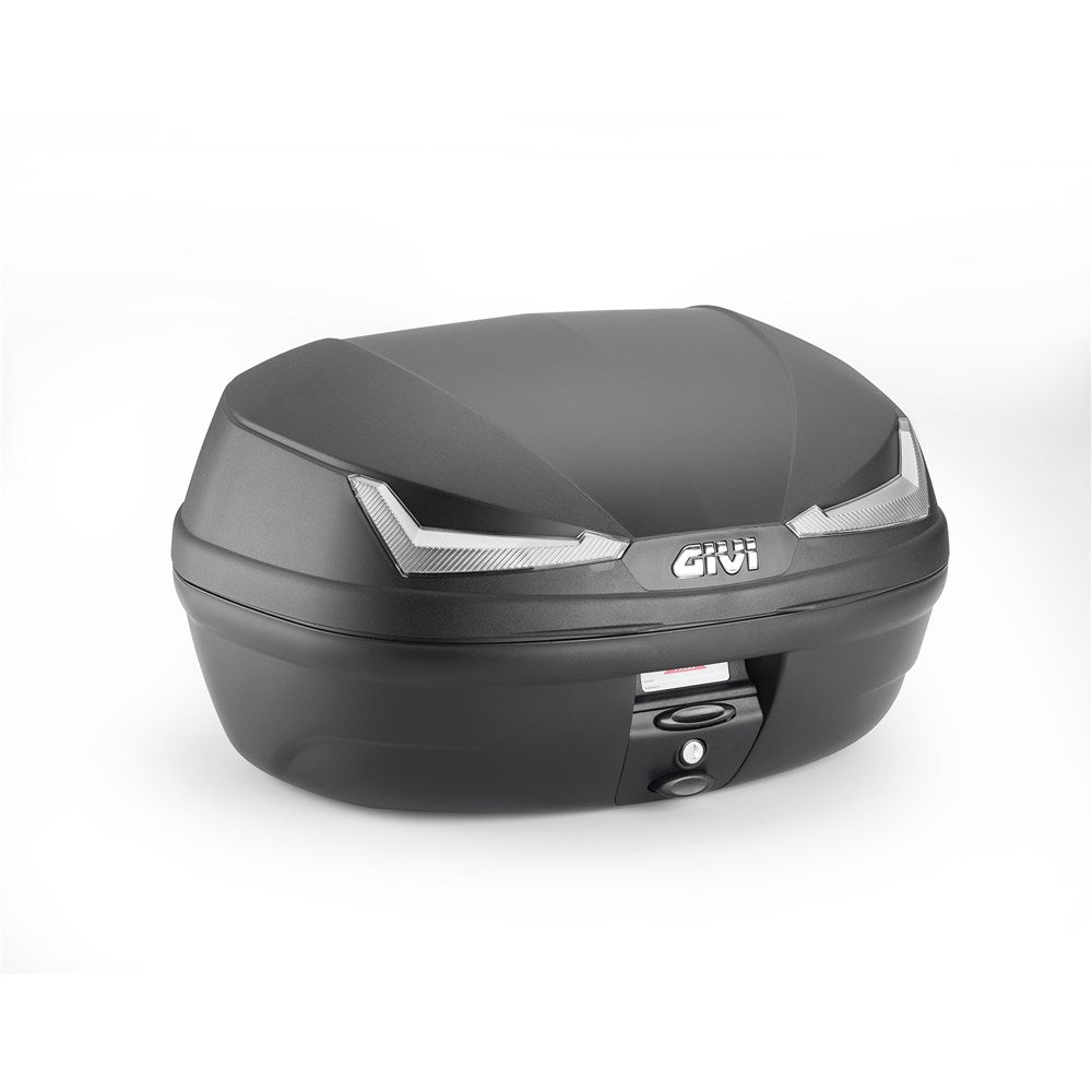 Givi GVE455NT Tech 45L Black Embossed/Silver Reflector Monolock Top Case w/Universal Plate