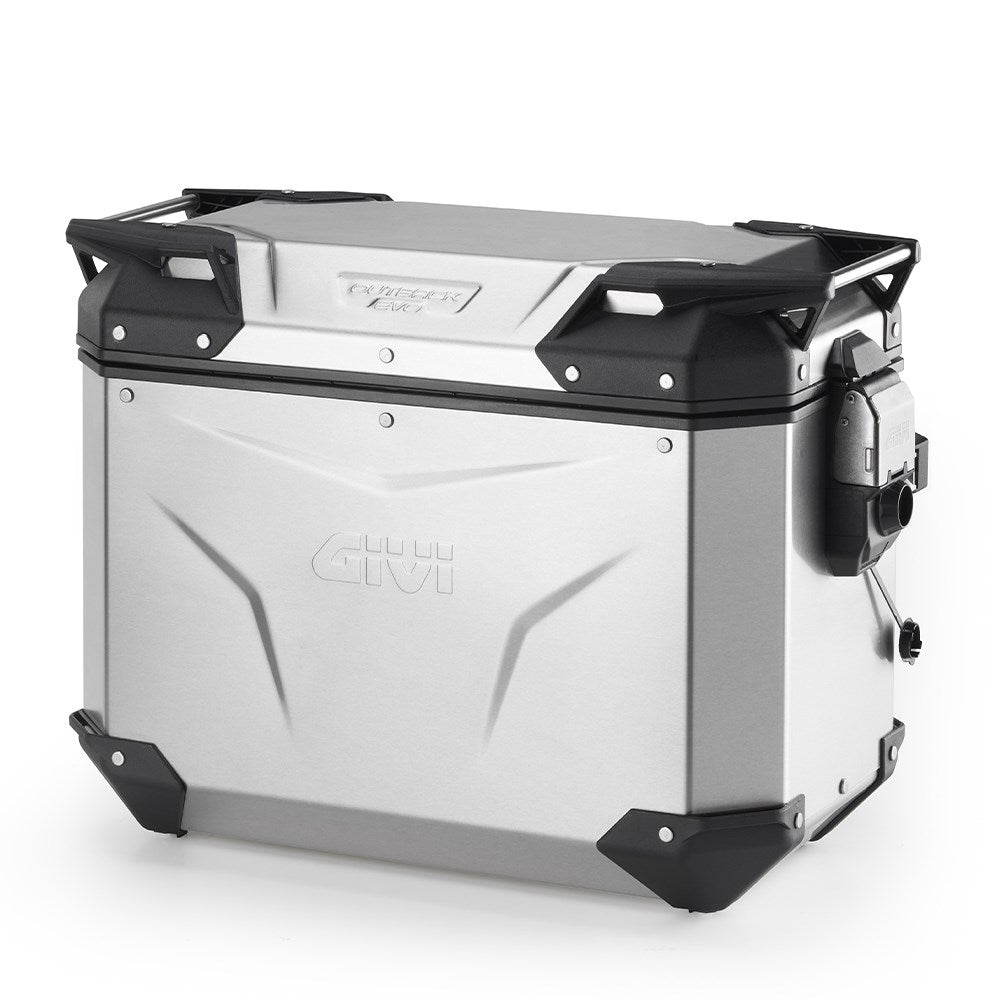 Givi GVOBKEV44AL Trekker Outback Evo Smart 44L Alloy Silver Right Side Case (Sold Without Lock)
