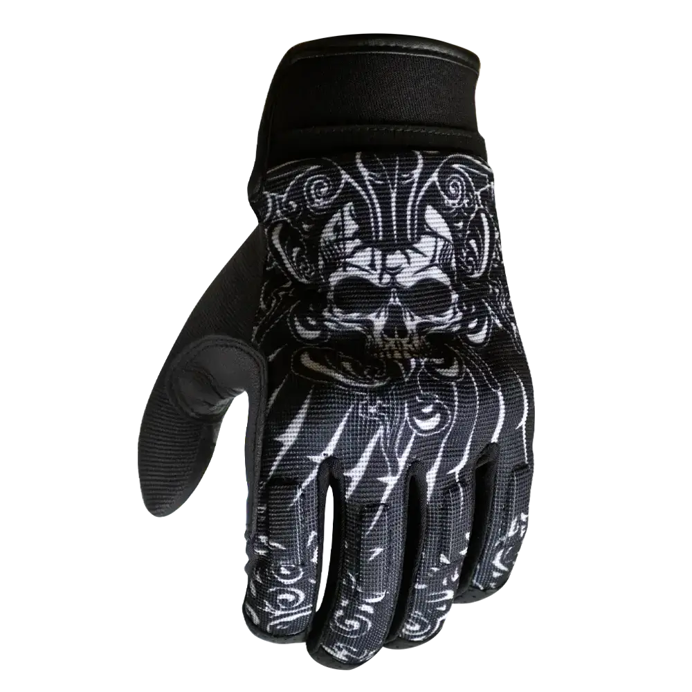 MotoDry Skull Black Gloves