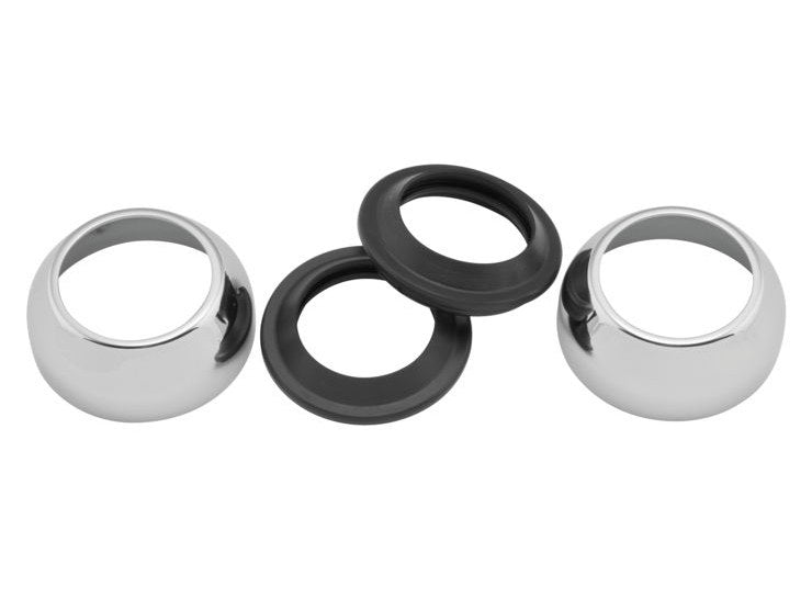 RSS HAR-04-098 39mm Fork Boots Chrome includes Dust Shields for Harley-Davidson Dyna 91-05/FXR 87-94 & most Sportster 87-21