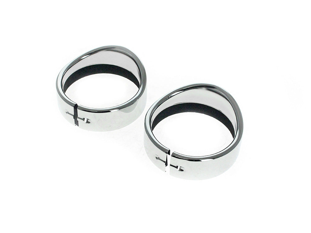 RSS HAR-38-370 Peaked Visor Style 4-1/2" Passing Lamp Trim Ring Chrome for Harley-Davidson Big Twin 69-Up