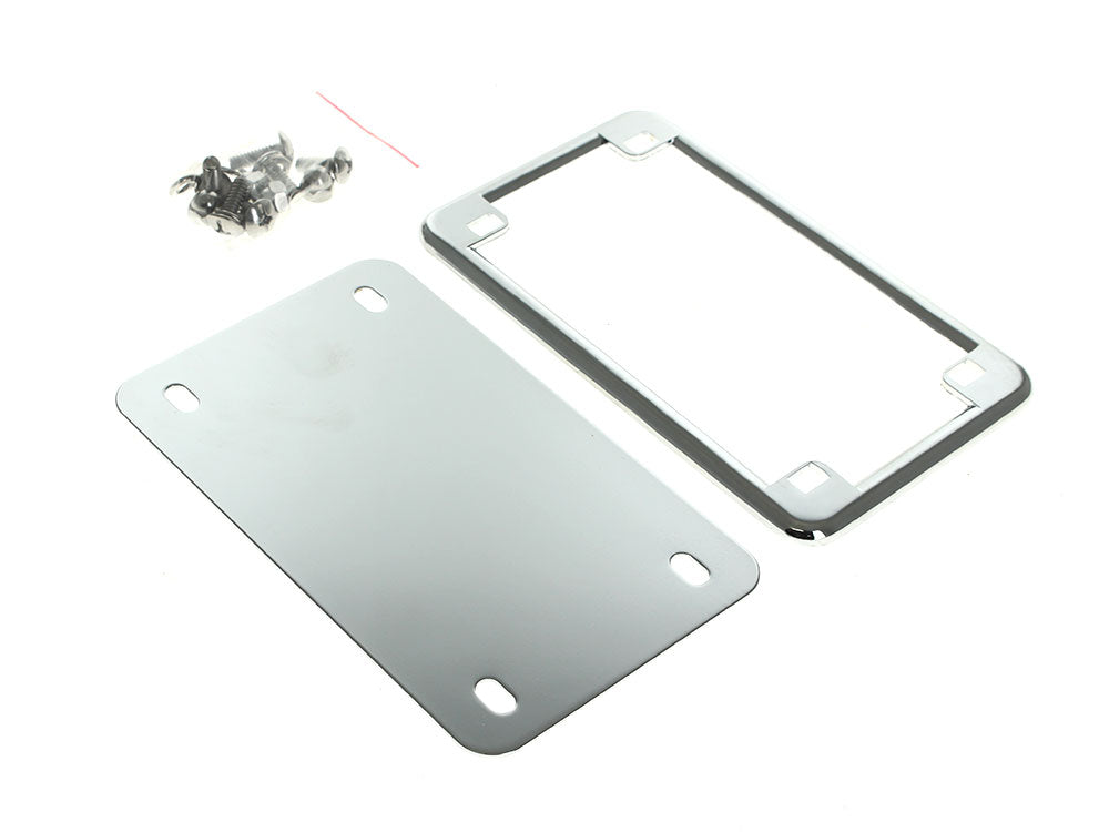 RSS HAR-9166 Number Plate Frame w/4" x 7" Backing Plate Chrome
