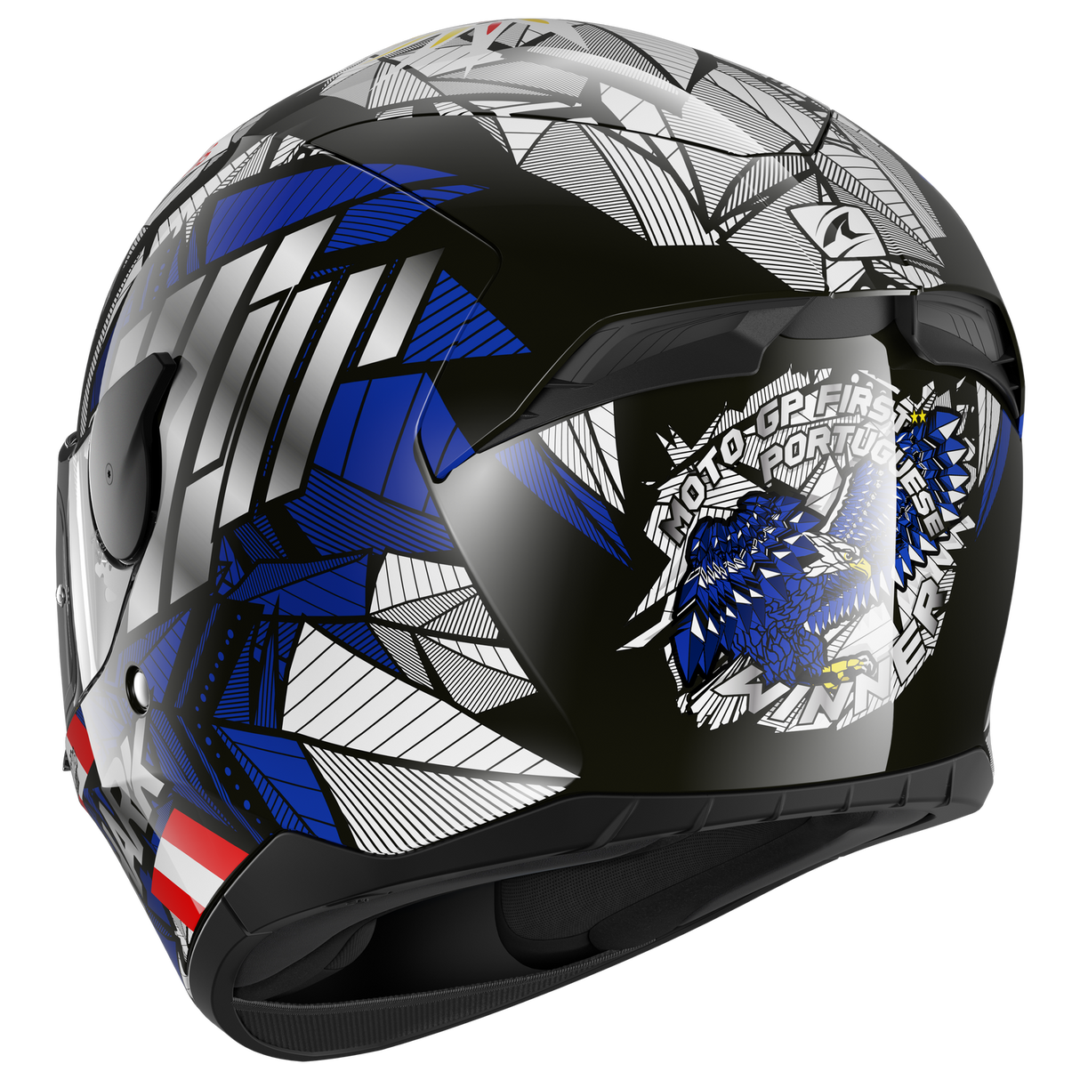 Shark D-Skwal 2 Oliveira Falcao Black/Blue/Red Helmet [Size: LG] [INTERNAL]