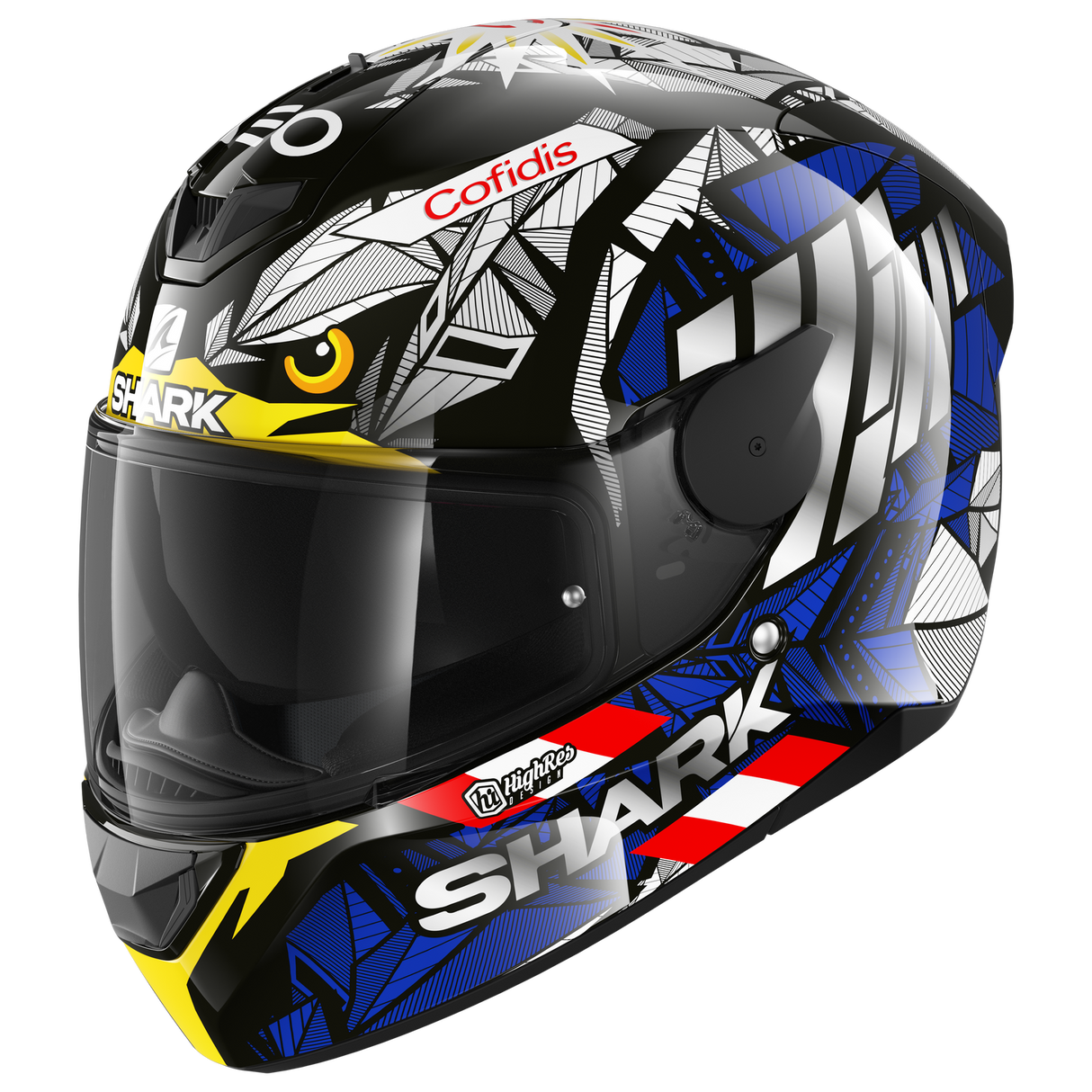 Shark D-Skwal 2 Oliveira Falcao Black/Blue/Red Helmet [Size: MD] [INTERNAL]