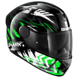 Shark D-Skwal 2 Penxa Black/Green/Yellow Helmet [Size: LG] [INTERNAL]