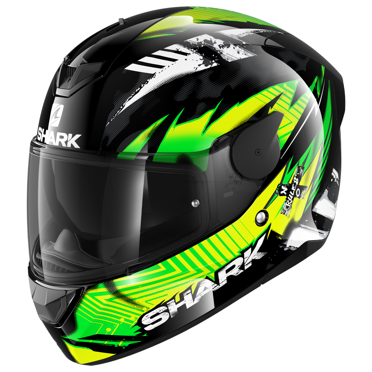 Shark D-Skwal 2 Penxa Black/Green/Yellow Helmet [Size: LG] [INTERNAL]