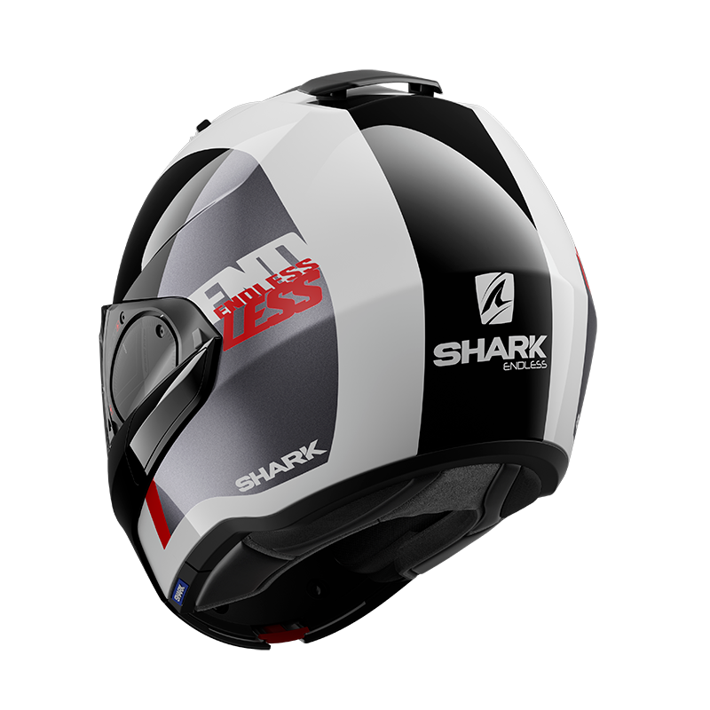 Shark Evo ES Endless White/Black/Red Modular Helmet