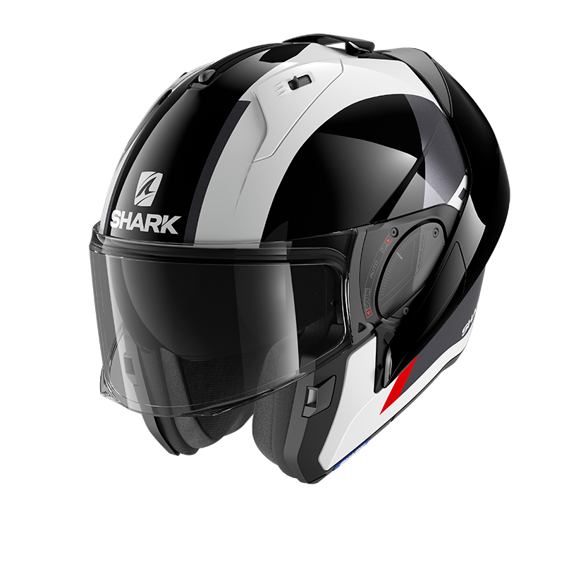 Shark Evo ES Endless White/Black/Red Modular Helmet