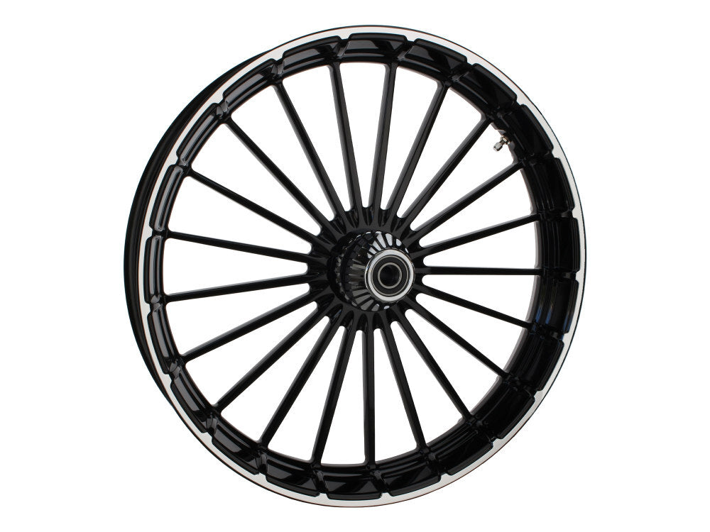 Hawg Halters Inc HHI-2340-RNR-APR-850A-C 23" x 3.75" Ranger/Turbine Replica Wheel Black Anodize/Polished Rim Edge/Chrome Hub Kit for Breakout 13-Up