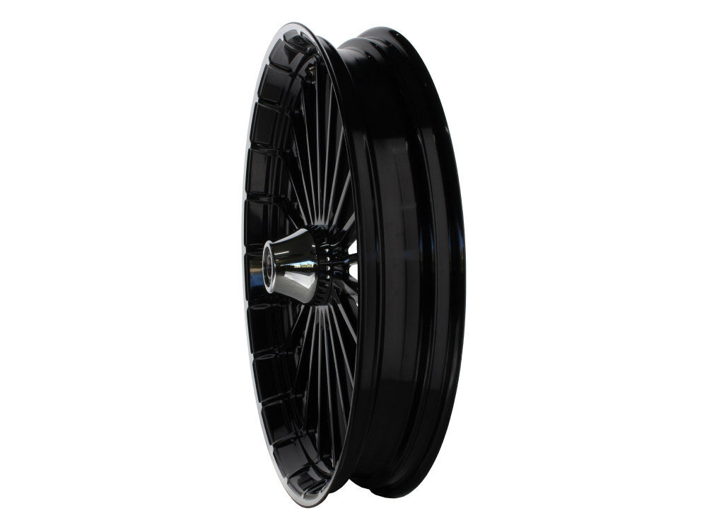 Hawg Halters Inc HHI-2340-RNR-APR-850A-C 23" x 3.75" Ranger/Turbine Replica Wheel Black Anodize/Polished Rim Edge/Chrome Hub Kit for Breakout 13-Up