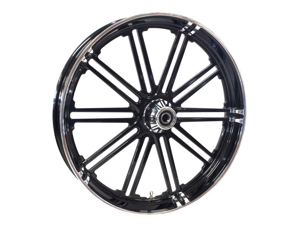 Hawg Halters Inc HHI-2640-BKO-AP-850A-C 26" x 3.75" BKO/Breakout Replica Wheel Black Anodized/Polished Rim Edge/Chrome Hub Kit for Breakout 13-Up