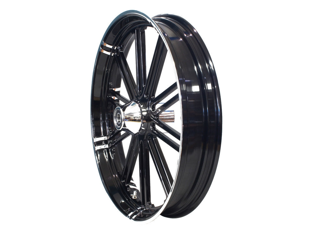 Hawg Halters Inc HHI-2640-BKO-AP-850A-C 26" x 3.75" BKO/Breakout Replica Wheel Black Anodized/Polished Rim Edge/Chrome Hub Kit for Breakout 13-Up