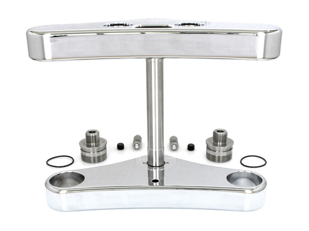 Hawg Halters Inc HHI-49WGCR3-RKR 3 Degree Raked Wide Glide Conversion Triple Tree Kit Chrome for Rocker 08-10