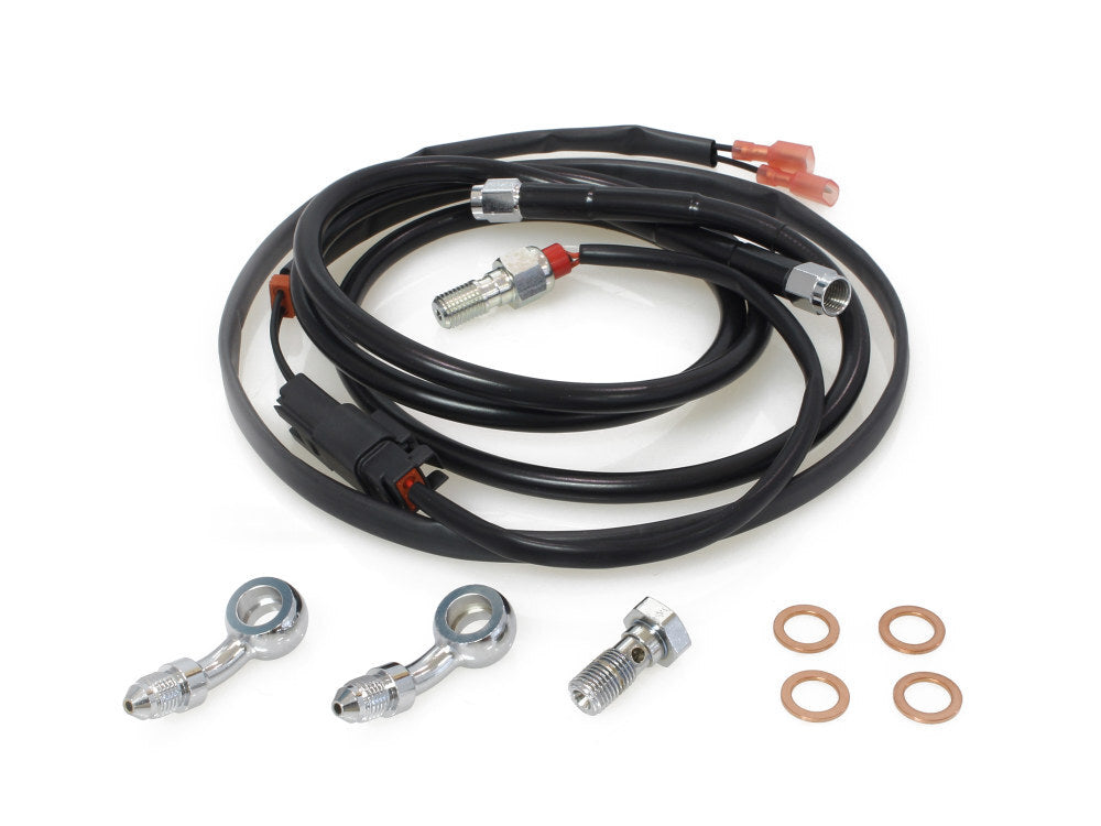 Hawg Halters Inc HHI-BHK-040-B Rear Brake Line Black for Softail 18-Up w/HHI Forward Controls