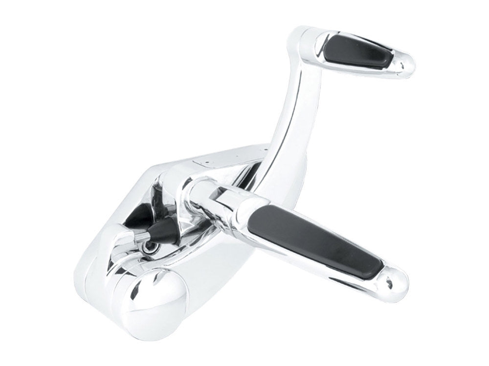 Hawg Halters Inc HHI-FCK-D1CE-FR Extended Length Forward Controls Chrome w/Folding Rubber Inlay Pegs for Dyna 91-17