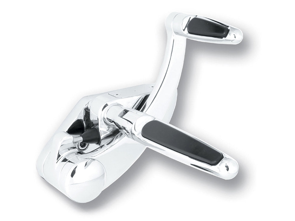 Hawg Halters Inc HHI-FCK-S1CE-FR Extended Length Forward Controls Chrome w/Folding Rubber Inlay Pegs for Softail 00-17