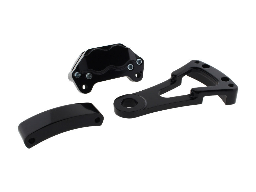 Hawg Halters Inc HHI-RKDSLAB310 Rear Driveside 4 Piston Caliper & Mounting Bracket Black for Custom w/1" Axle