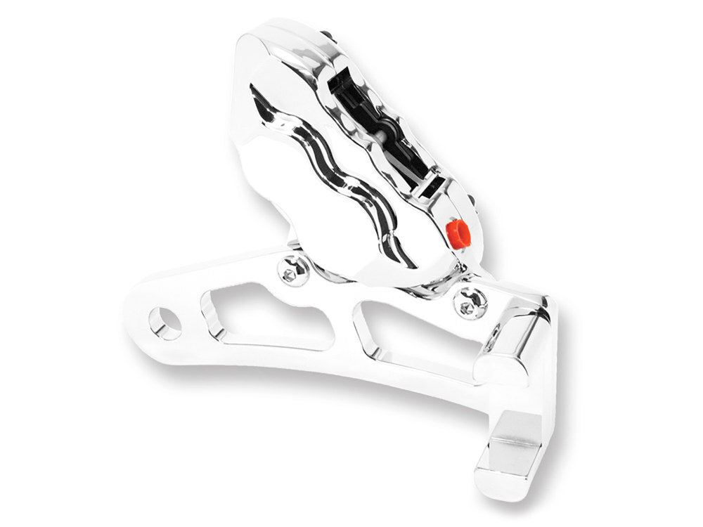 Hawg Halters Inc HHI-RKFRCC500 Right Hand Rear 4 Piston Caliper & Mounting Bracket Chrome for FXR 82-99