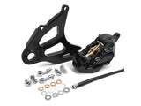 Hawg Halters Inc HHI-RKSTAB518 Right Hand Rear 4 Piston Caliper & Mounting Bracket Black for Softail 18-Up