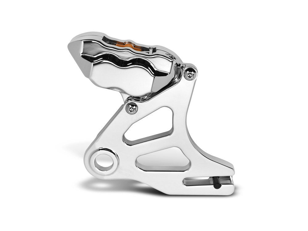 Hawg Halters Inc HHI-RKSTCC518 Right Hand Rear 4 Piston Caliper & Mounting Bracket Chrome for Softail 18-Up