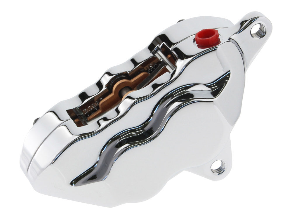 Hawg Halters Inc HHI-RKSTCC548 Right Hand Rear 4 Piston Caliper & Mounting Bracket Chrome for Softail FLST 08-17 Models w/150mm Tyre