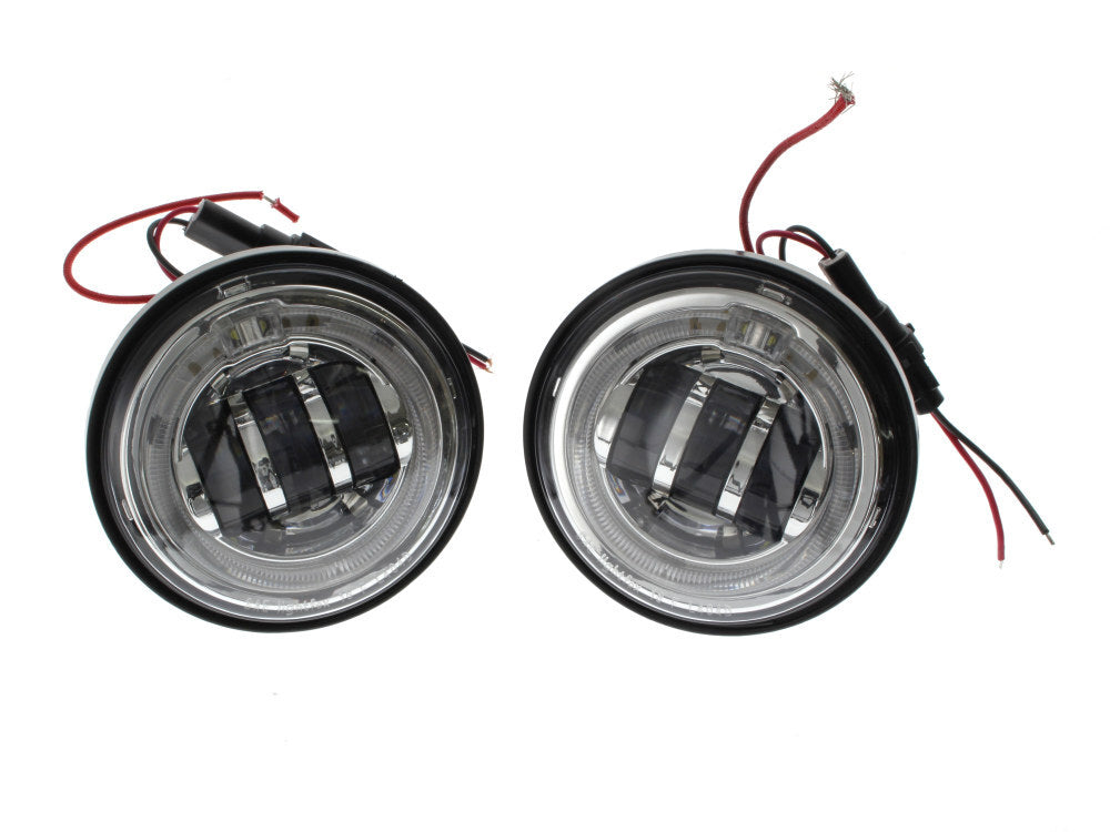 Hoglights HOG-4045AUX-BC 4.5" LED Passing Lamp Inserts Chrome w/Halo