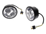 Hoglights HOG-4047FB-CHR 4.5" LED Headlight Inserts Chrome for Dyna Fat Bob 08-17 w/Dual Headlight