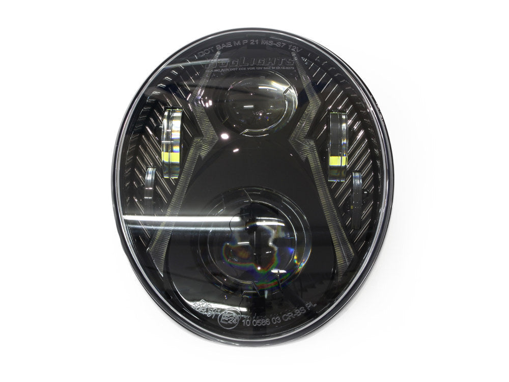 Hoglights HOG-4957BR 40w LED Headlight Black w/Parker Light for Breakout 18-Up/LiveWire 20-Up