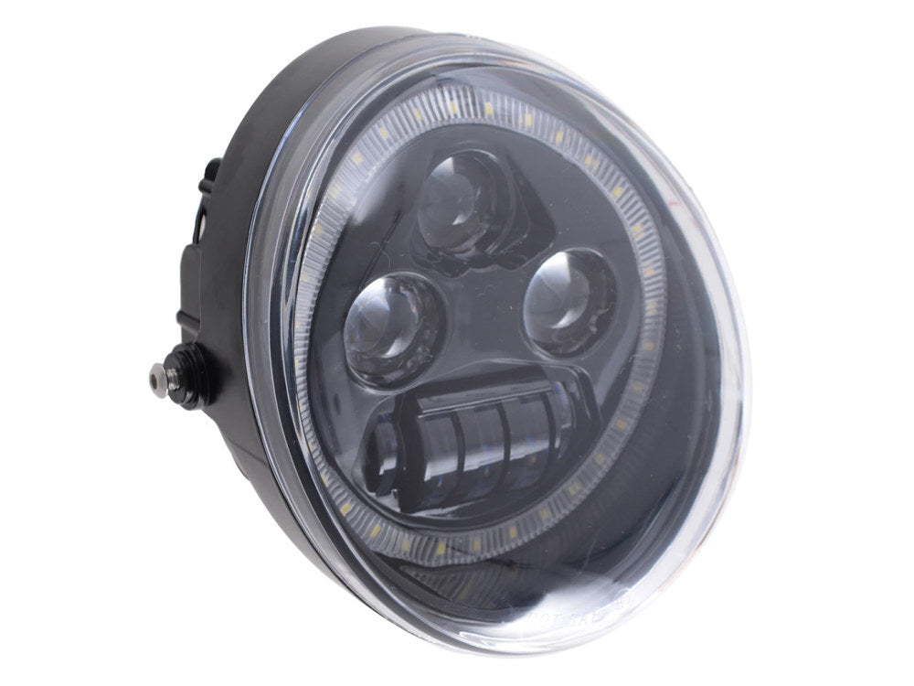 Hoglights HOG-5570VR-H 5-3/4" LED Headlight Insert w/Halo Black for Night Rod Special 12-17/Muscle 09-17