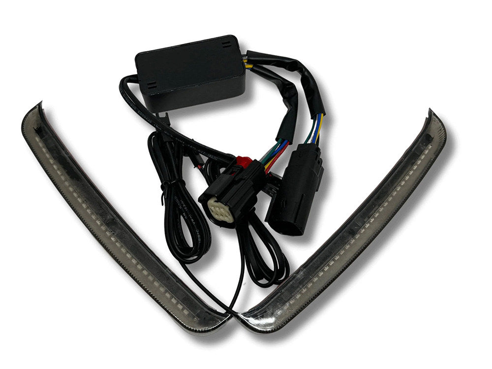 Hoglights HOG-HLSBL1423S Sequential Slimline Saddlebag Lights w/Red Run/Brake & Amber Turn/Smoke Lens for Touring 14-Up