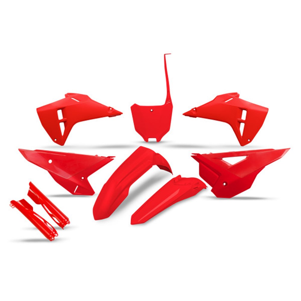 UFO Restyle Full Plastics Kit 2000-2025 CR-CRF Red for Honda CRF 250 R/CRF 250 RX Enduro/CRF 300 RX Enduro 22-24/CRF 450 R/CRF 450 RX Enduro 21-24